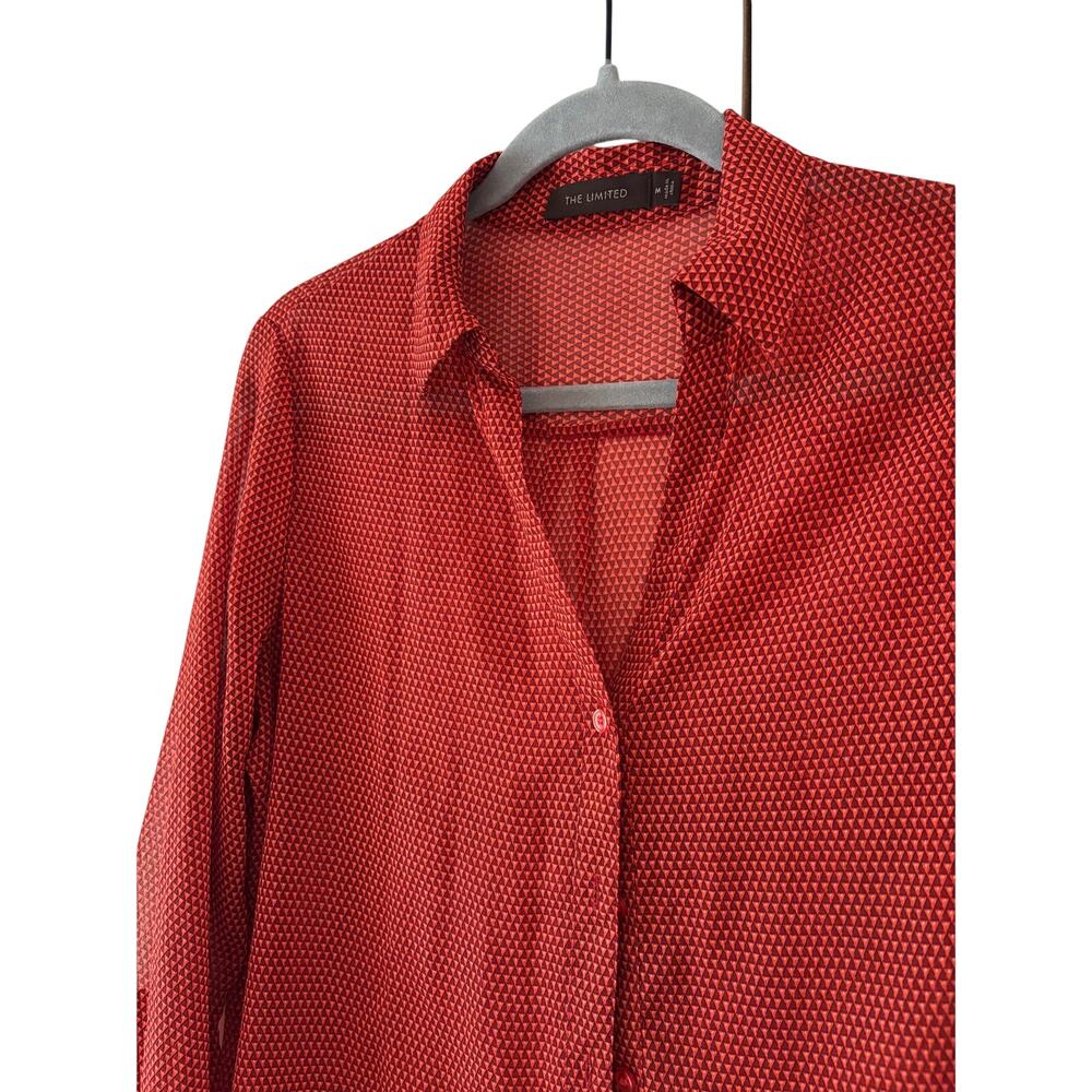 The Limited Red Button Down Shirt Medium - Picture 4 of 9